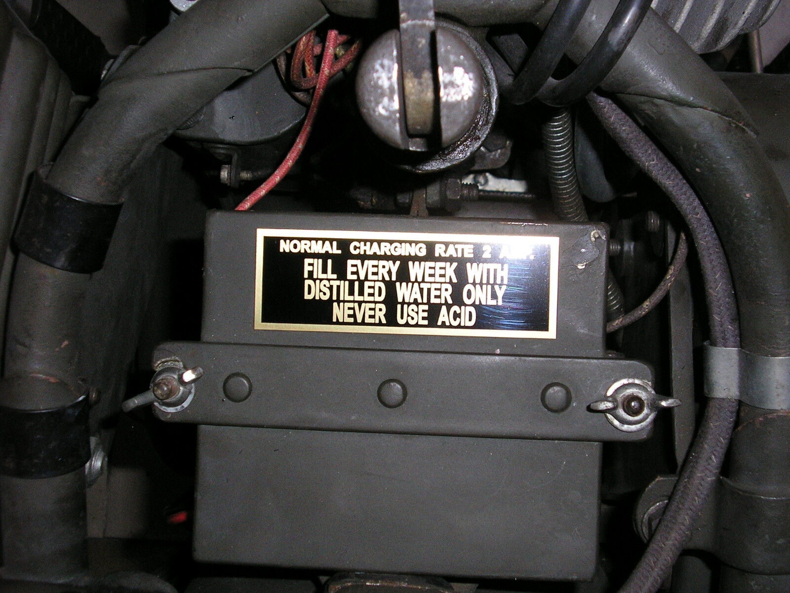 Harley Brass VL JD BA DL WLA Battery Box Instruction Tag