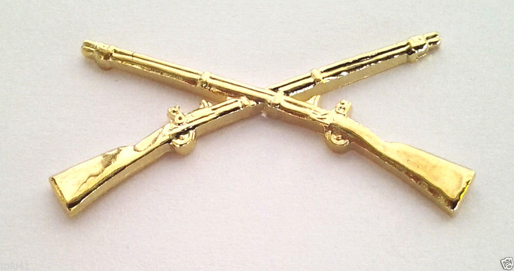 *** INFANTRY RIFLES *** GOLD Military Veteran US ARMY Hat Pin 15976-GL HO SMALL
