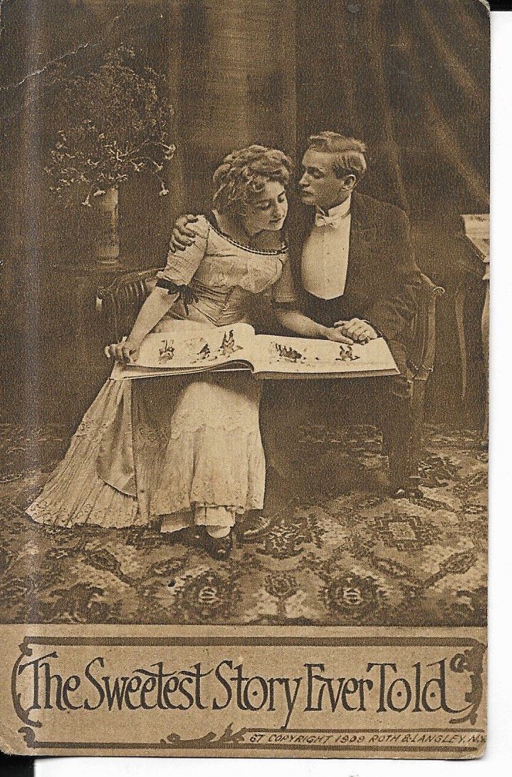victorian romance postcard circa 1908 era the sweetest story ever told
