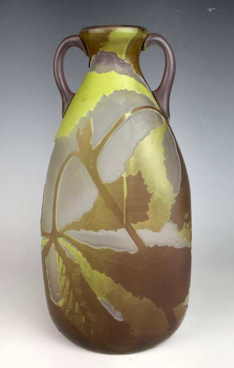 Large LeGras French Cameo Art Glass Vase Lot 129