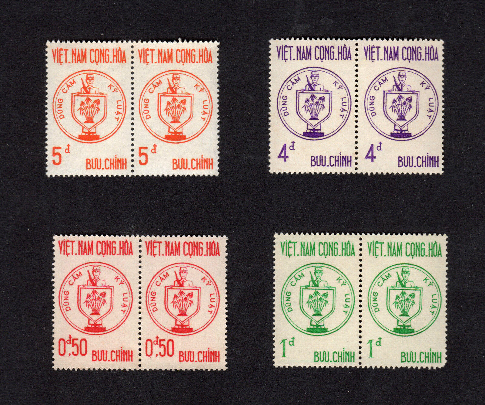 1963 RVN South Vietnam 2 Sets 8 Stamps Combatants of the Republic MNH Mi 292-5