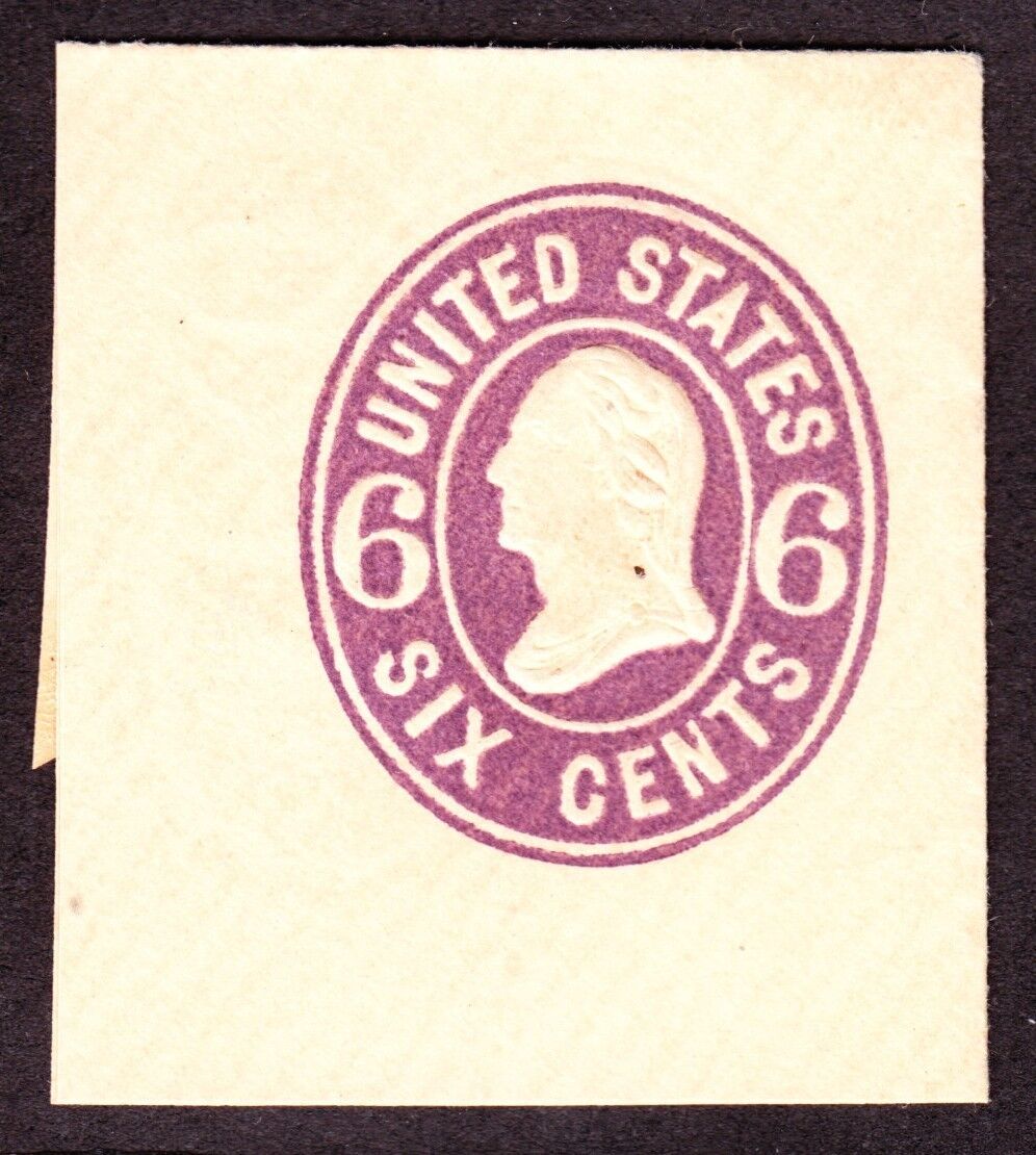 US U65 6c Envelope Cut Square Mint Full Corner SCV $60