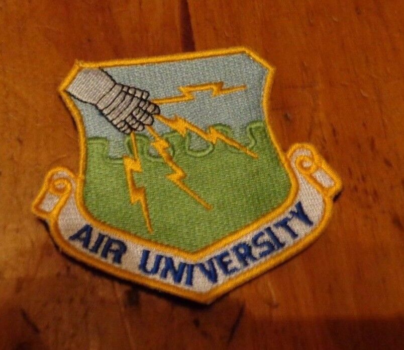 U.S.A.F FLIGHT SUIT PATCH, AIR UNIVERSITY  WITH HOOK TAPE FASTENER 