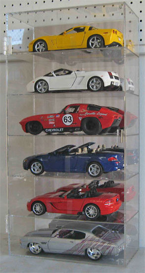 6 Nascar Diecast (1:18 Scale) Display Case Cabinet, UV Protect Acrylic, AHW18-6V