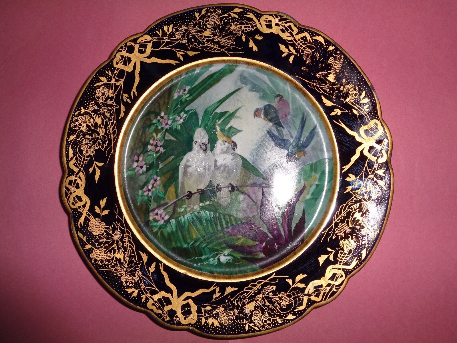 Antique French Sevres Porcelain cabinet plate{19th century Artist signed}