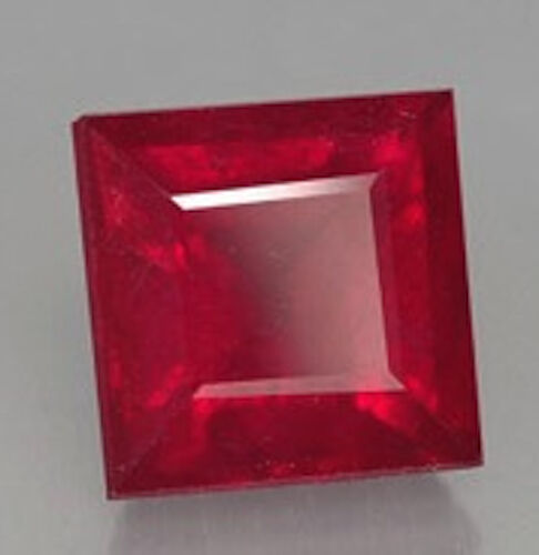 AAA Rated Square Faceted Bright Red Lab Created Ruby (Size 2x2mm to 14x14mm)