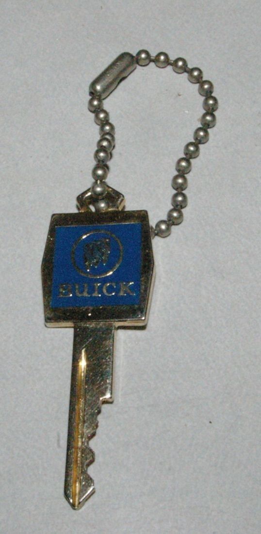 Neat Metal Gold & Blue Buick Key Keychain Buick Logo