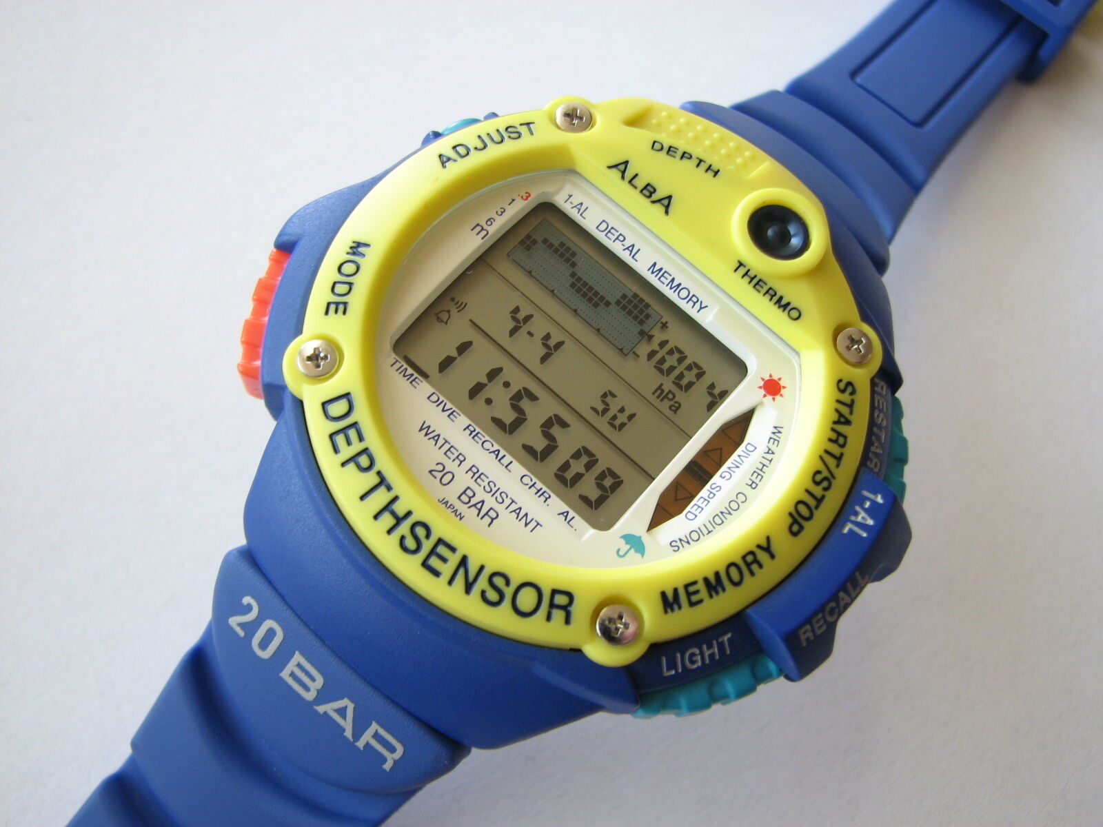 Rare NEW/NOS Vintage █ Seiko Alba W760 LCD Digital █ Pro-Diver depth meter watch