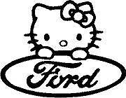 HELLO KITTY Ford - DIE CUT VINYL STICKER DECAL.
