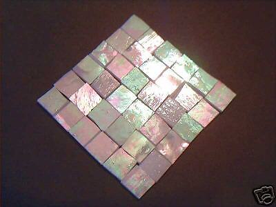 100 White Pearl Iridescent Stained Glass Mosaic Tile 