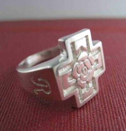 Solid silver Rosicrucian ring for ladies and mens - 24131-P