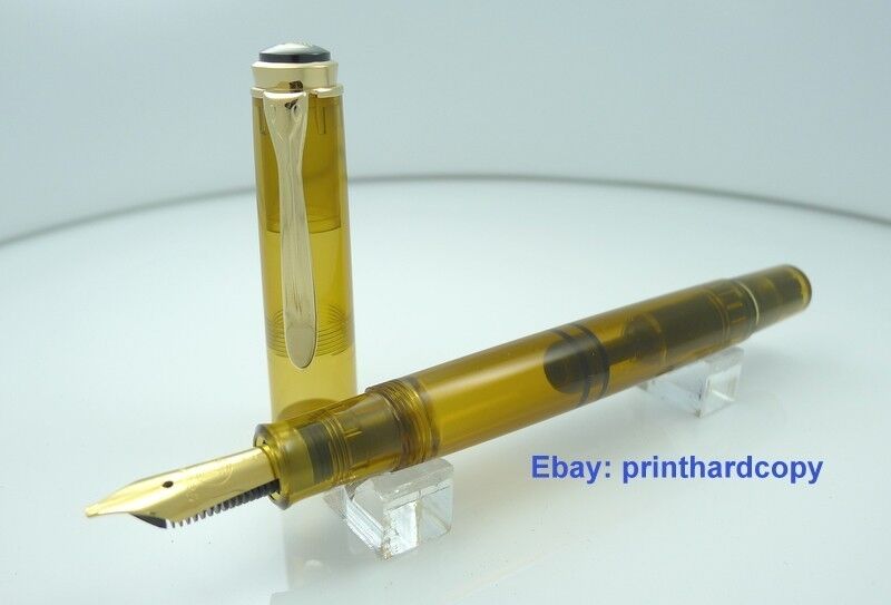 2014 Special Edition Pelikan M200 Cognac Demonstrator Fountain pen Italic Nib 