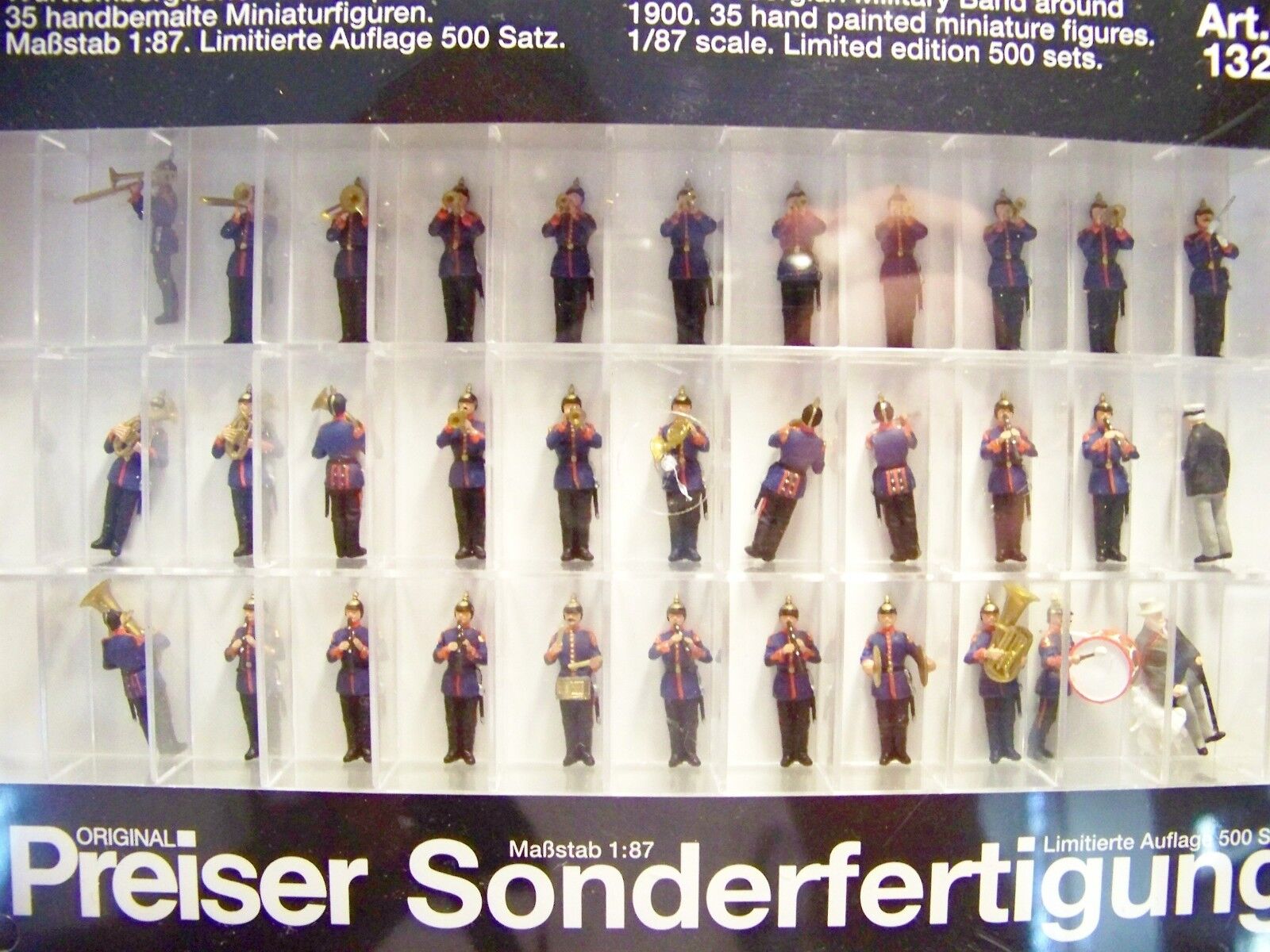 HO PREISER # 13255 LIMITED EDITION Old Time German Military Band Figures c.1900 