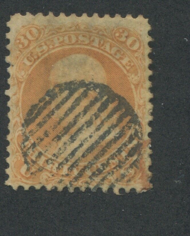 1861 US Stamp #71 30c Used Grid Canceled F/VF Catalogue Value $200