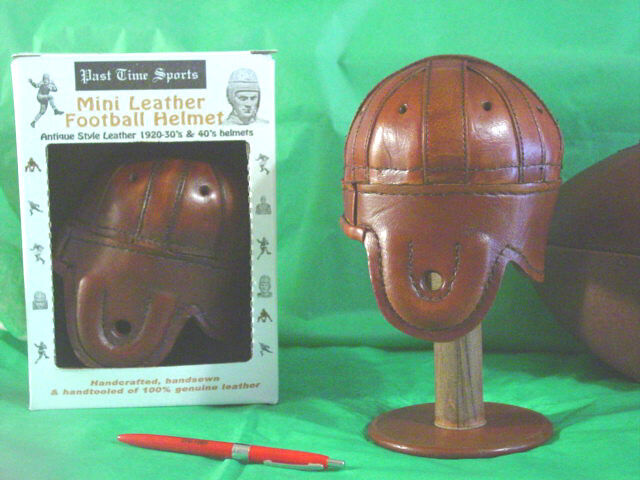 1920-1930s  Red Grange leather mini  1/3 scale Football Helmet
