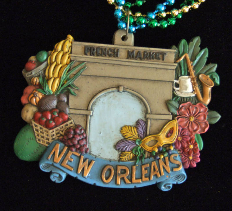 FRENCH MARKET ENTRANCE New Orleans Mardi Gras Bead Necklace Quarter Party A10
