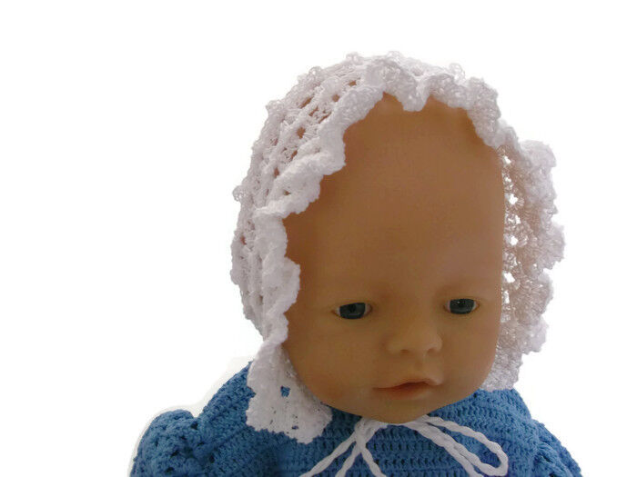 Dedication crochet baby bonnet, baptism baby bonnet, crochet christening bonnet,