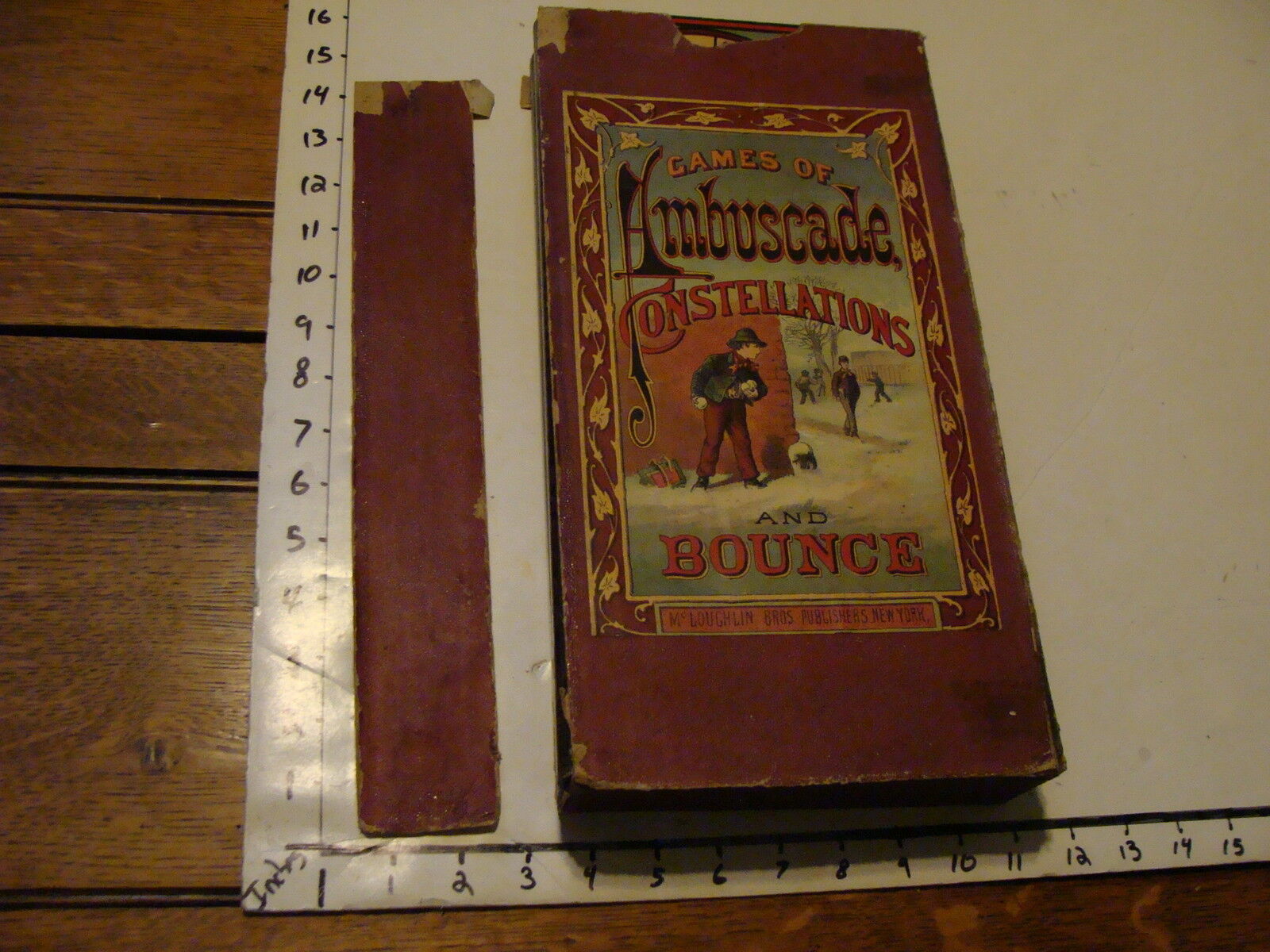 Vintage game set: 1880 GAMES OF AMBUSCADE, CONSTELLATIONS AND BOUNCE McLoughlin