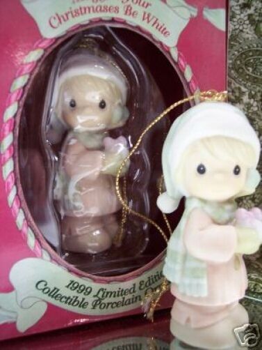 Precious Moments ORNAMENT MAY ALL YOUR XMAS 521302R \'99 *free 1ST CLASS SHIPPING