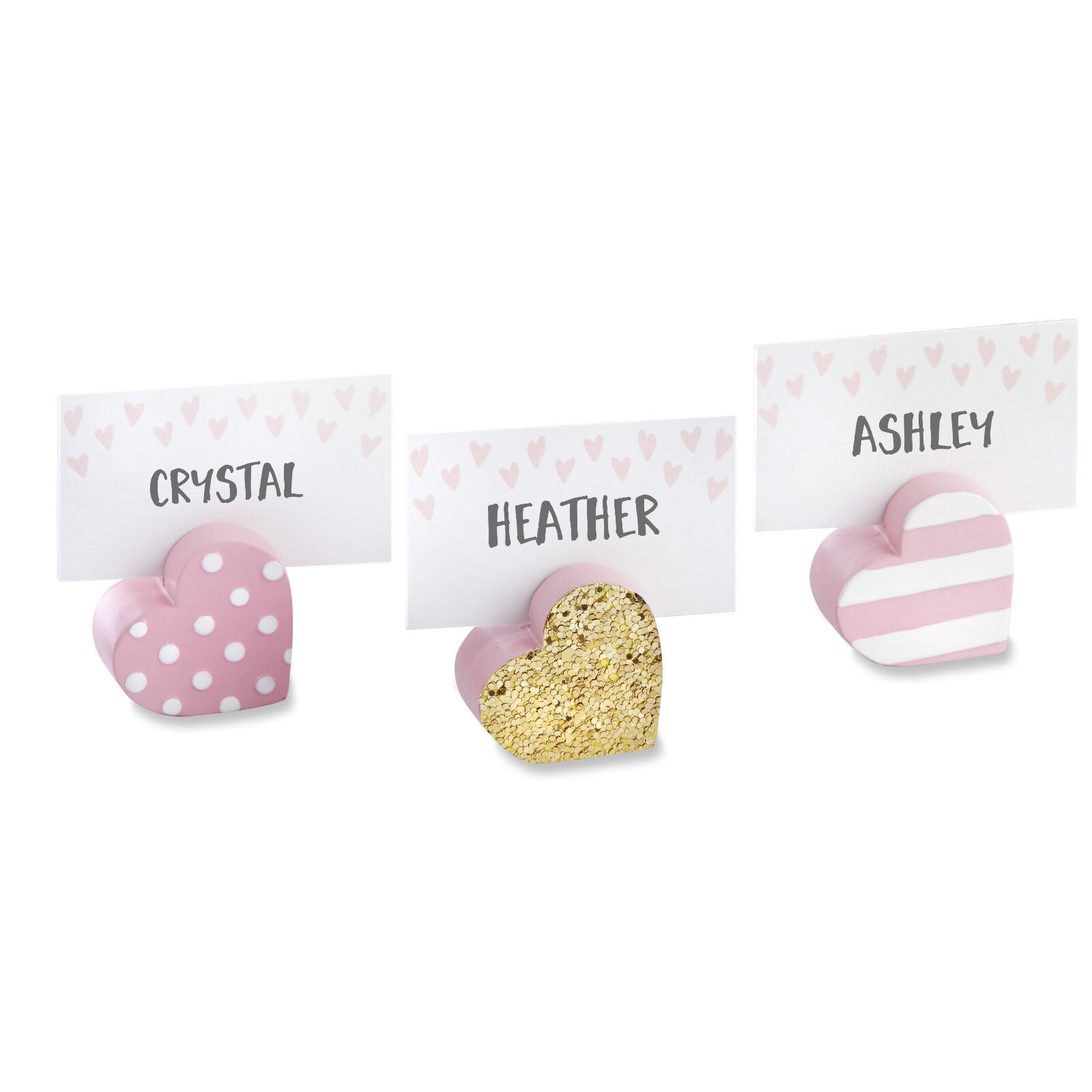 Kate Aspen Pink and Gold Heart Place Card Holders (Assorted Set of 6)