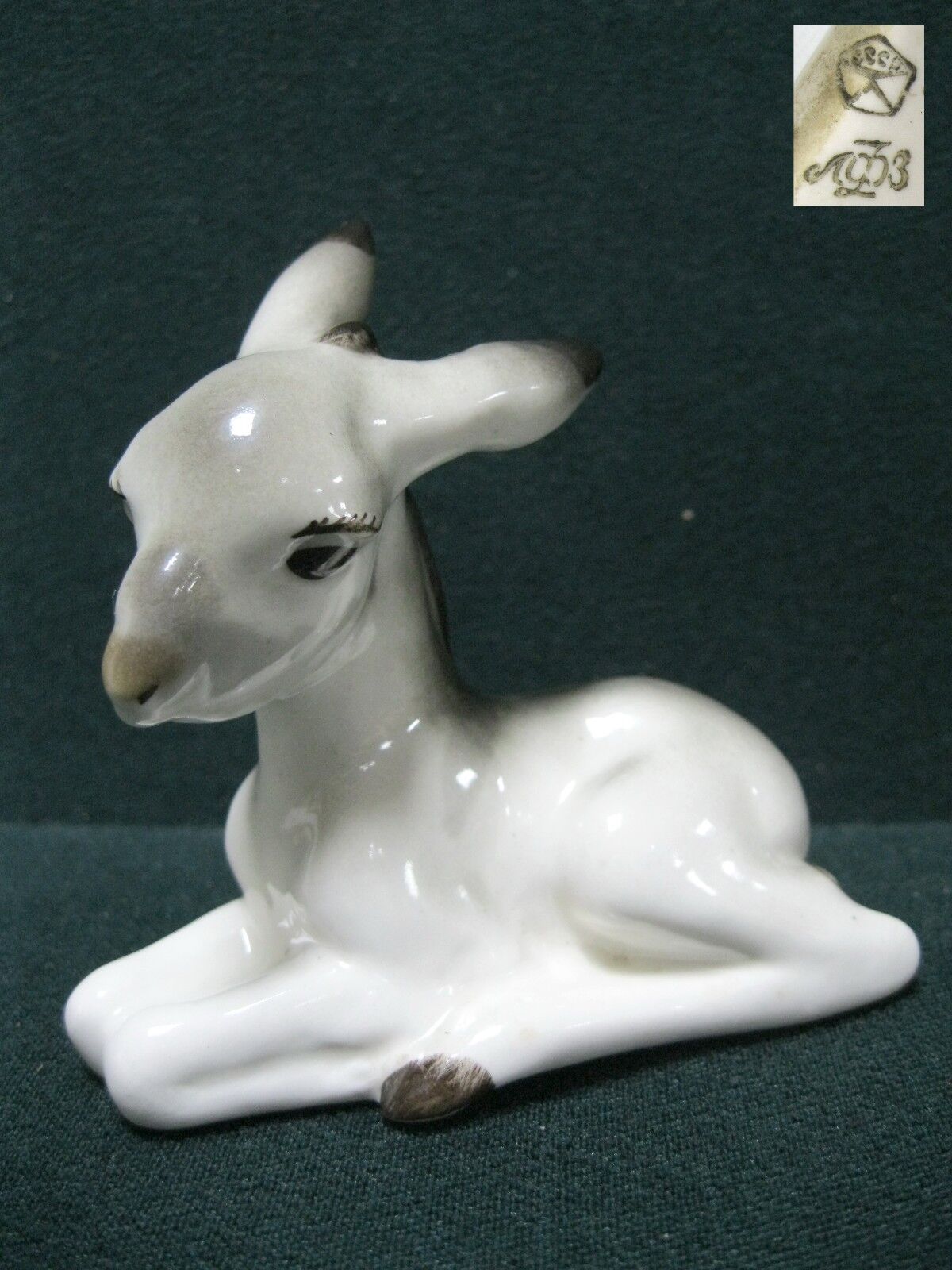 Antiques Donkey porcelain figurine LFZ LOMONOSOV Factory USSR Soviet Russian