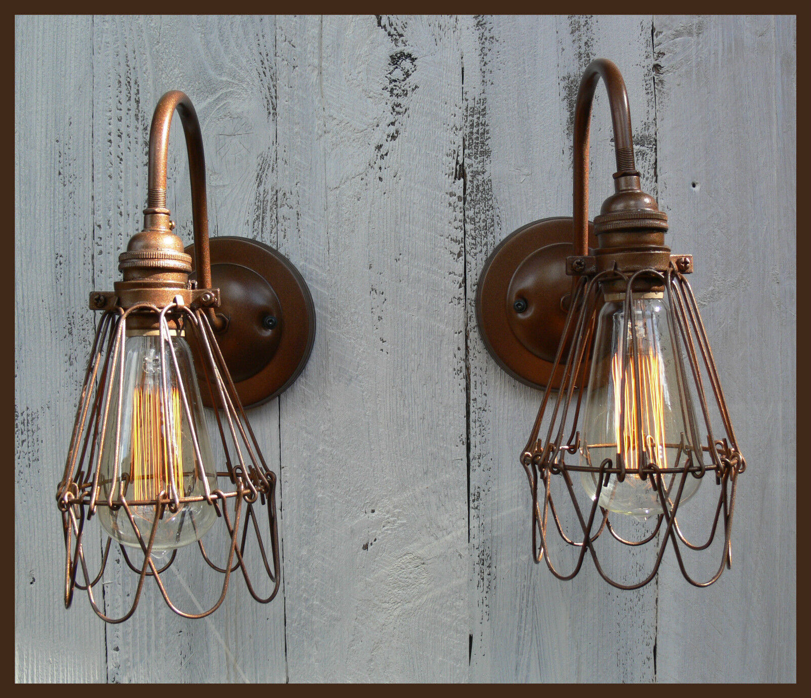 Wire Cage Shoplight WALL SCONCE 