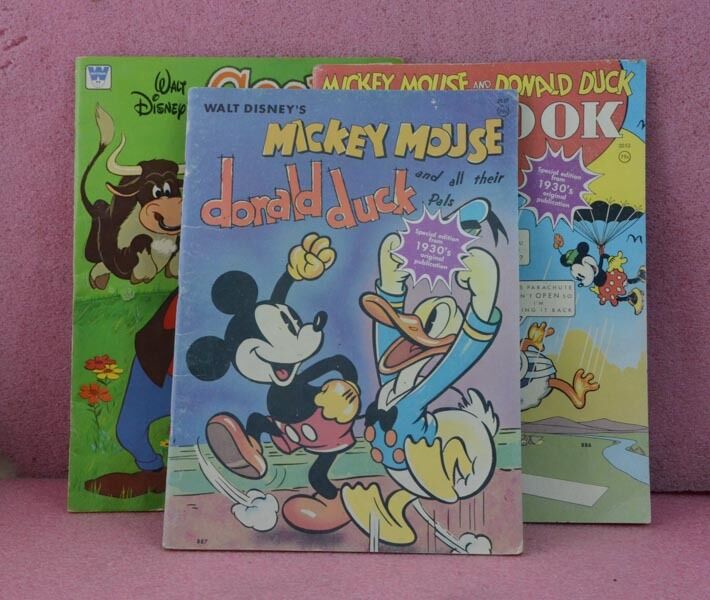 3 Walt Disney\'s Original Publications With Bonus Sleaping Beauty Lithograph.