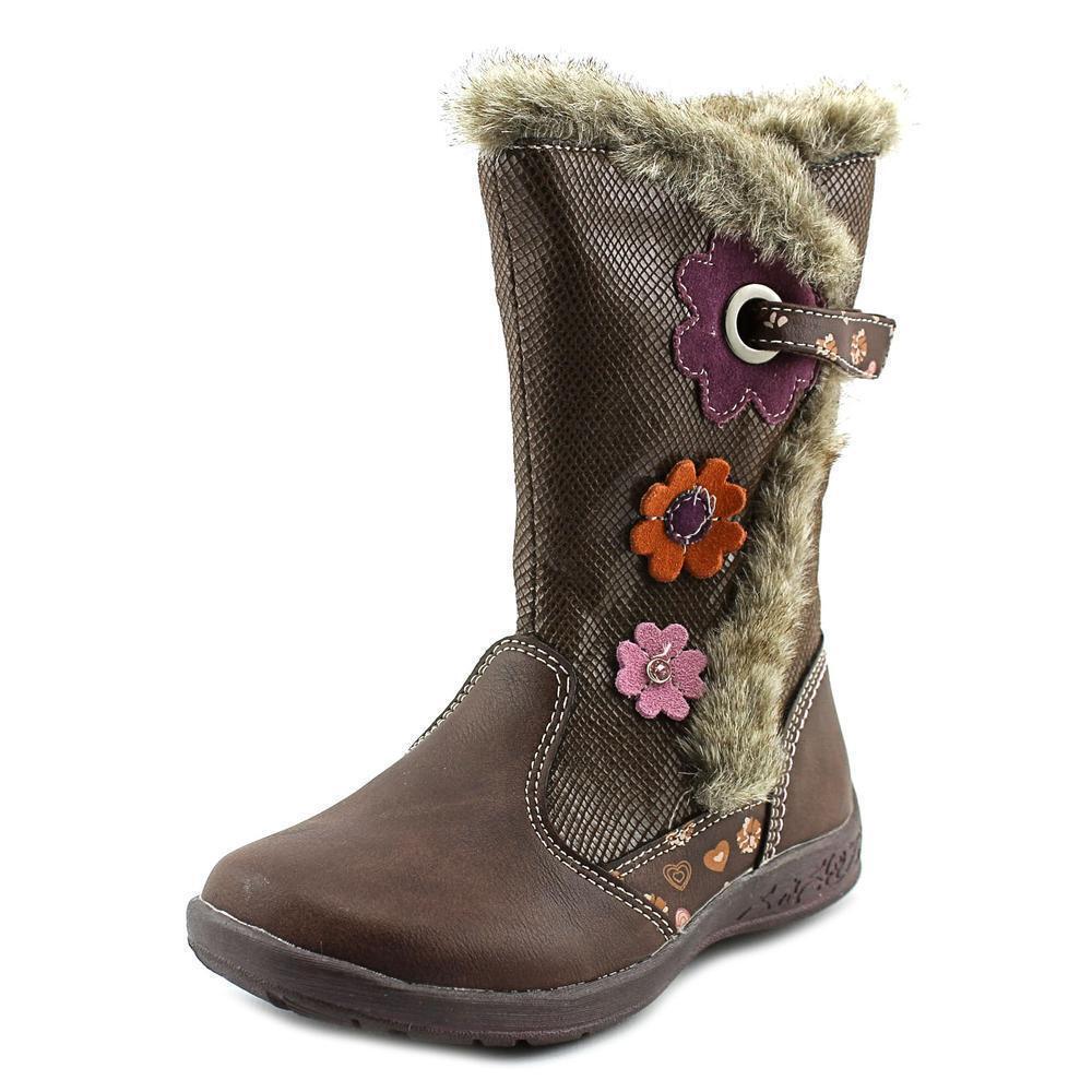 NIB BKO by Beeko Toddler Girl Makayla II Brown Pink Flowers Fur Winter Boots 11