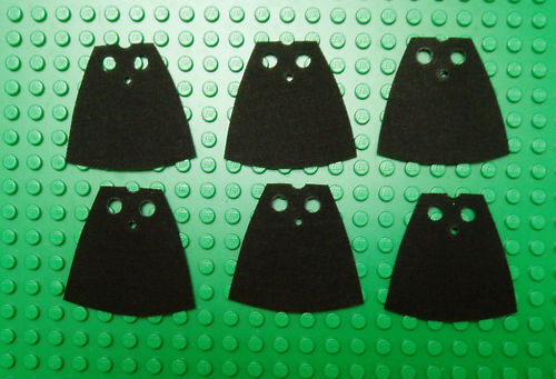 6 custom made to fit Lego- cape Darth Vader maul  Grevious Yoda jedi black cloak
