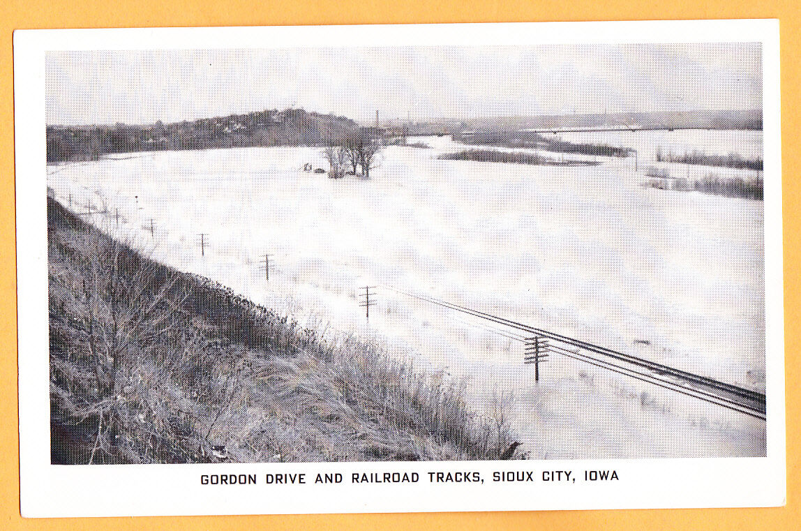 1952 Gordon Drive and Railroad Tracks, Missouri Valley Flood, Sioux City Iowa PC