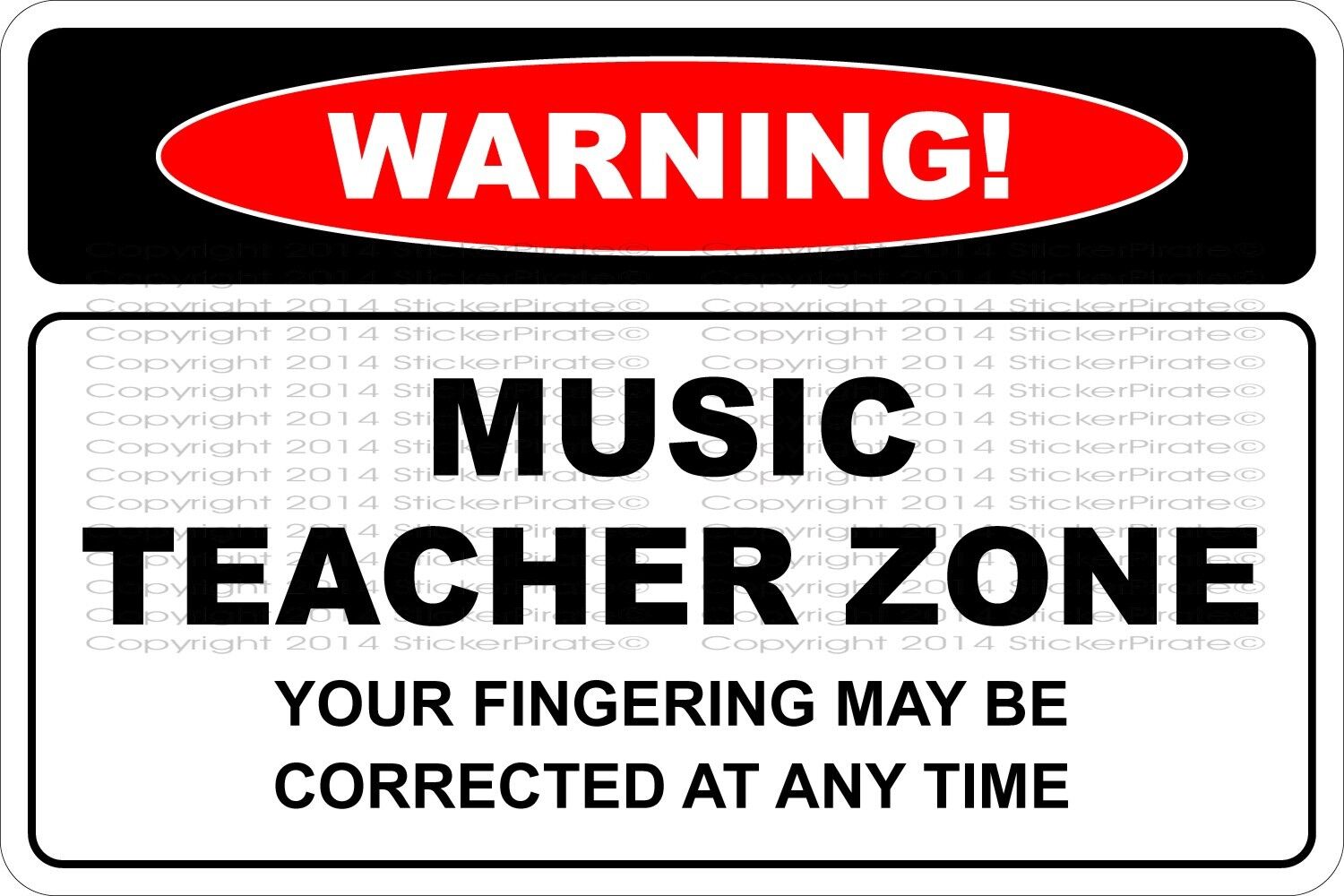 Metal Sign Warning Music Teacher Zone 8” x 12” Aluminum NS 662