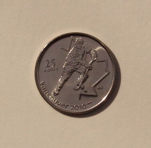 2007 Canada Quarter, 25 Cents. 2010 Olympics Hockey. Uncirculated