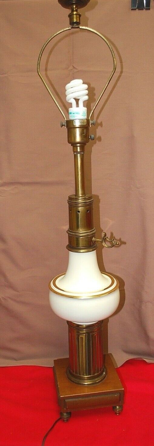 Torchiere Lamp Lenox Hollywood Regency Stiffel Brass Porcelain No Shade  M4501