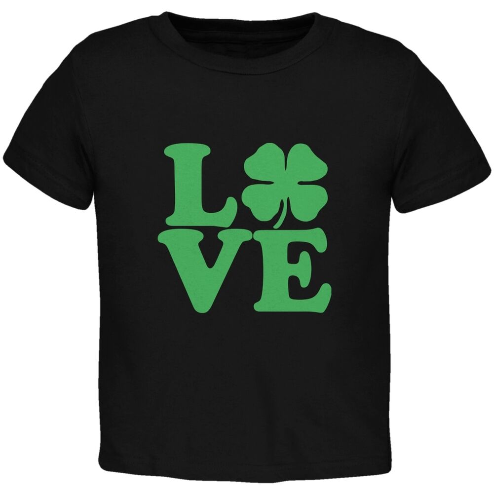 Love Irish Shamrock Black Toddler T-Shirt