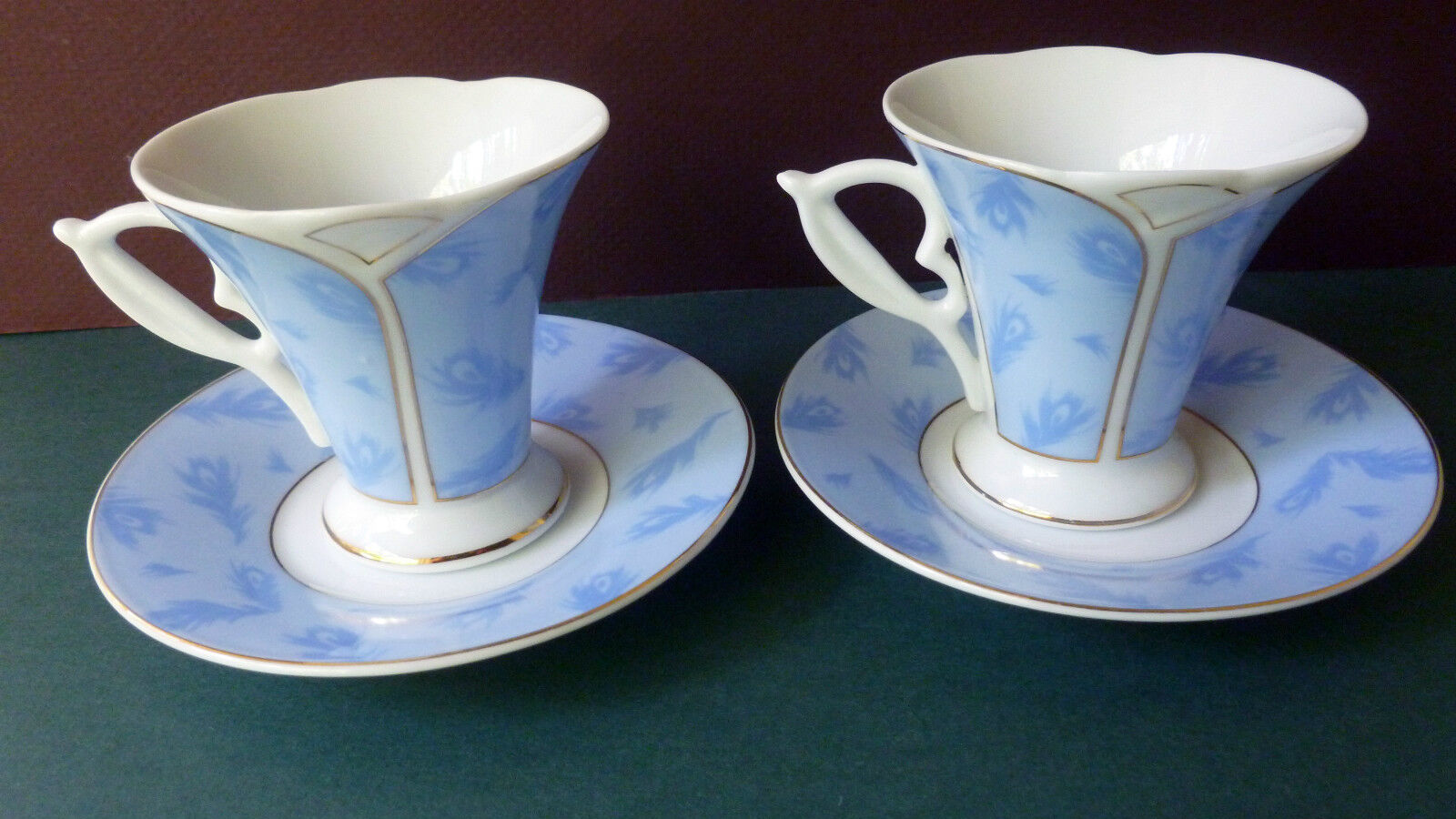 2 YEDI Design CLASSIC COFFEE China Cup & Saucers USED Vintage