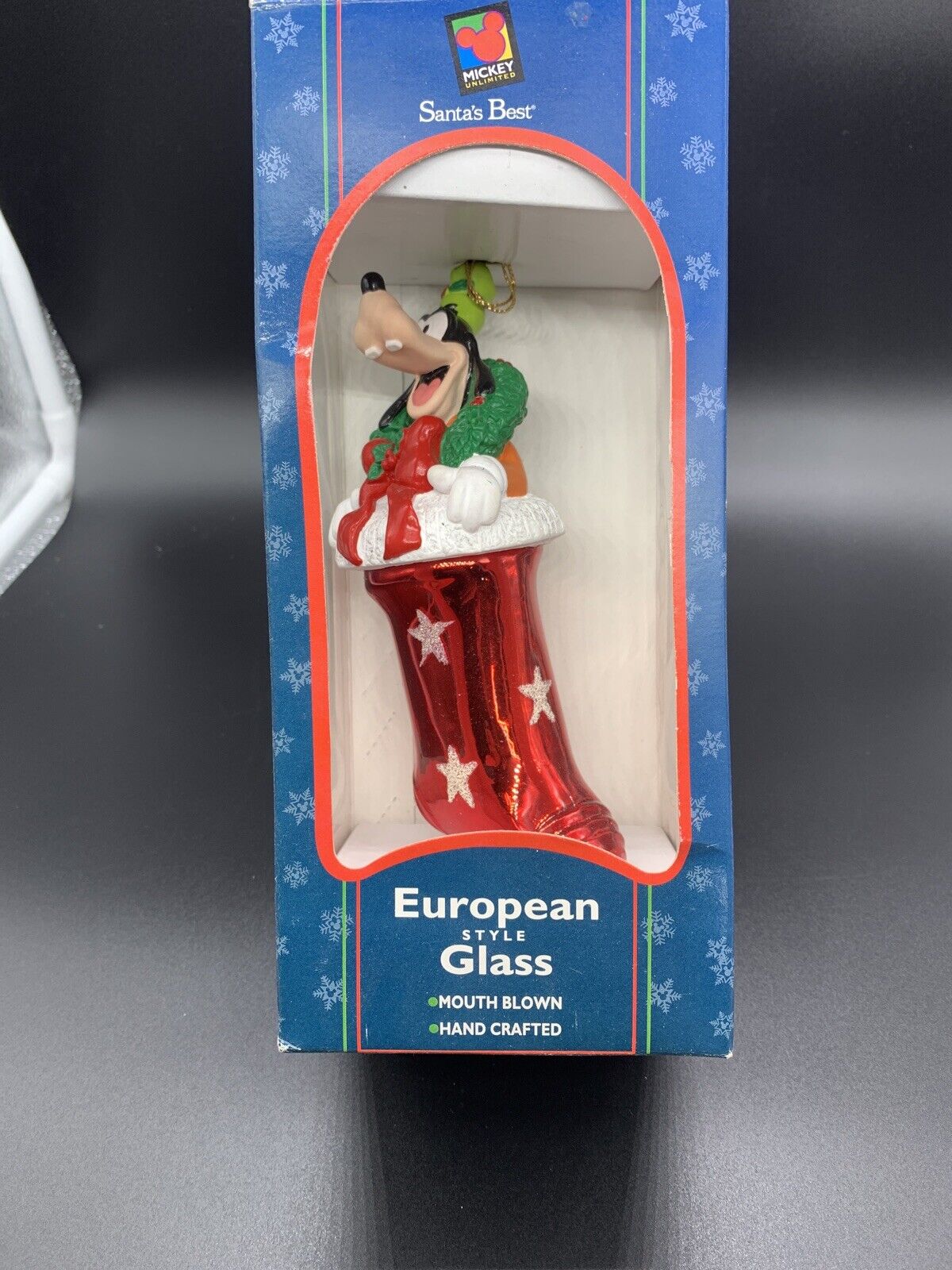 1998 Santas Best Goofy Ornament European Style Blown Glass