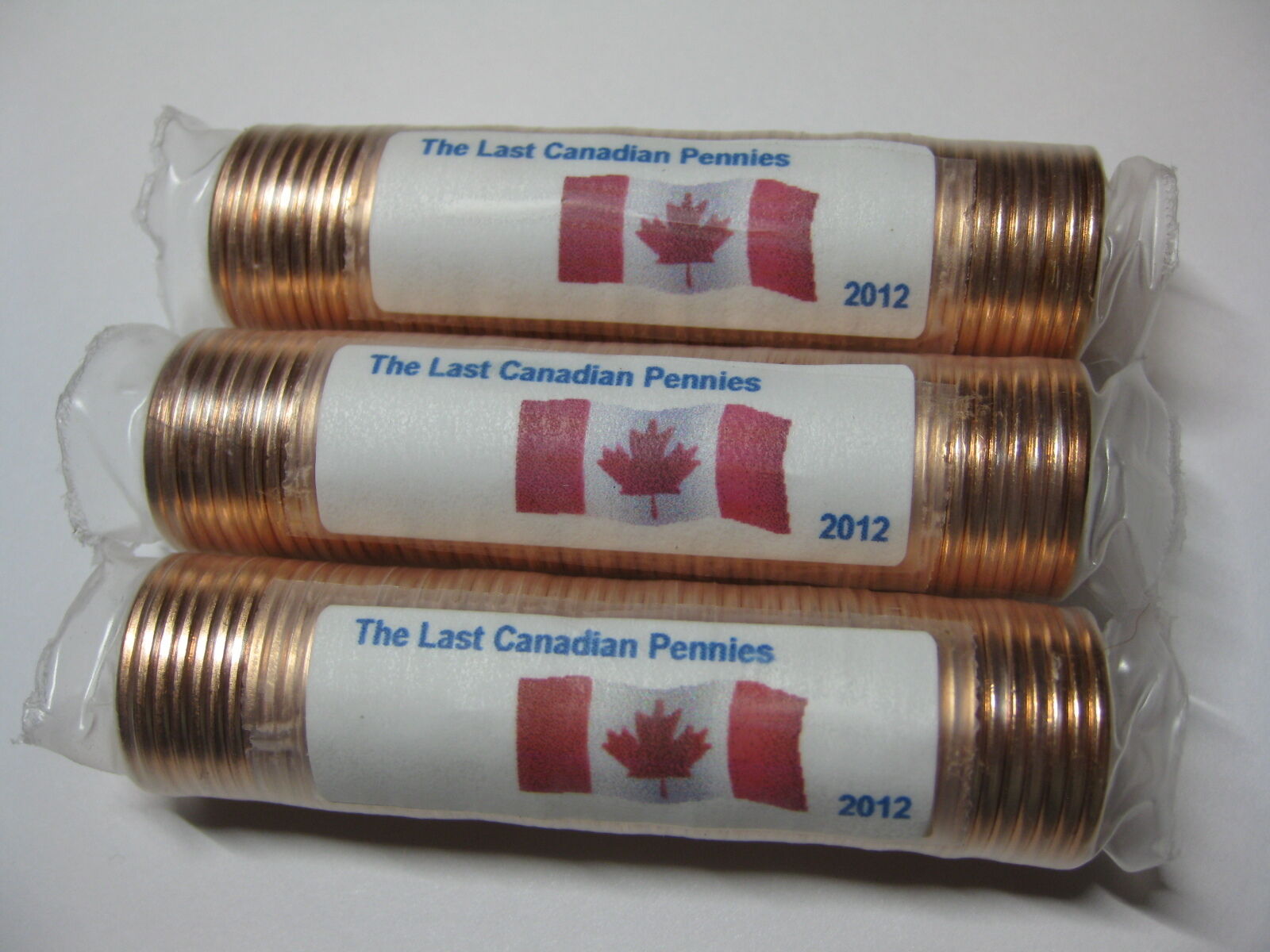 2012 Canada Pennies  3 Full Rolls,  BU MS  Mint, Non-Magnetic 