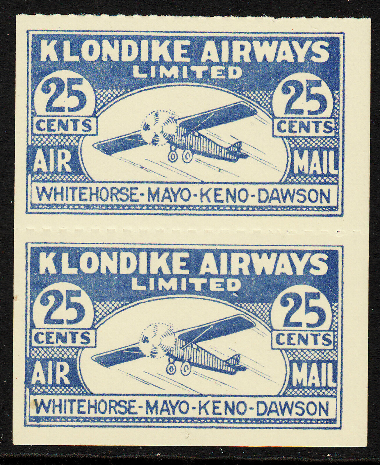 Canada Semi-Official Klondike Airways pair, Scott CL45, MNH, catalogue - $195 