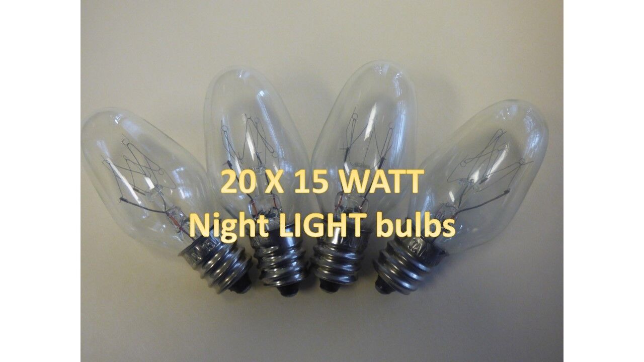 High Quality (20 PACK) 15 watt NIGHT LIGHT Bulb Fits (WALLPLUG-IN Scentsy Warmer