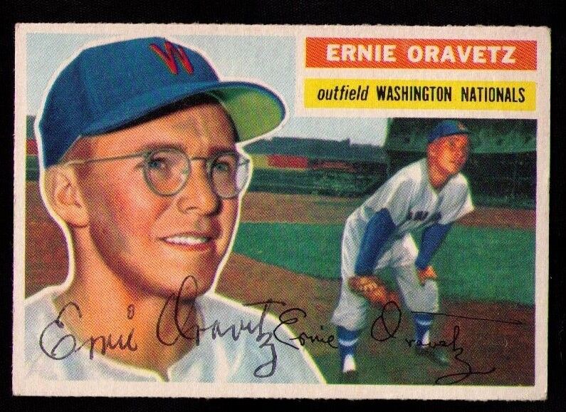 1956 Topps #51 Ernie Oravetz SIGNED AUTOGRAPHED Washington Nationals Senators