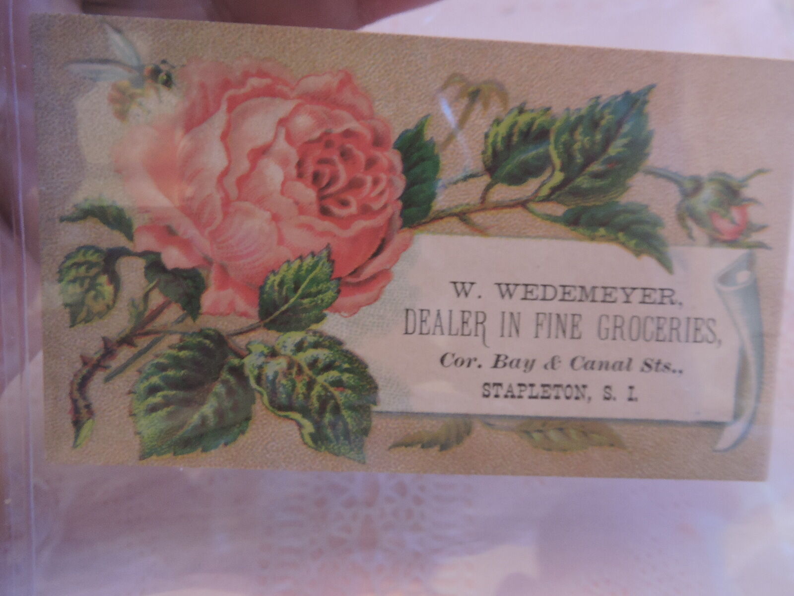 RARE 1880 Stapleton Staten Island SI Wedenmeyer Trade Card