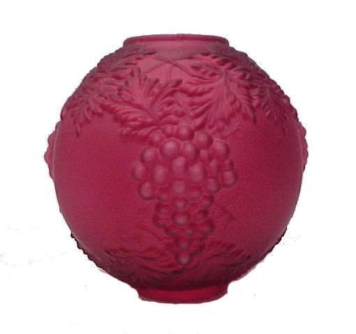 Lamp Shade Gone with the Wind 4X10 Grapes Ruby Red Glass Ball Globe Oil Kerosene