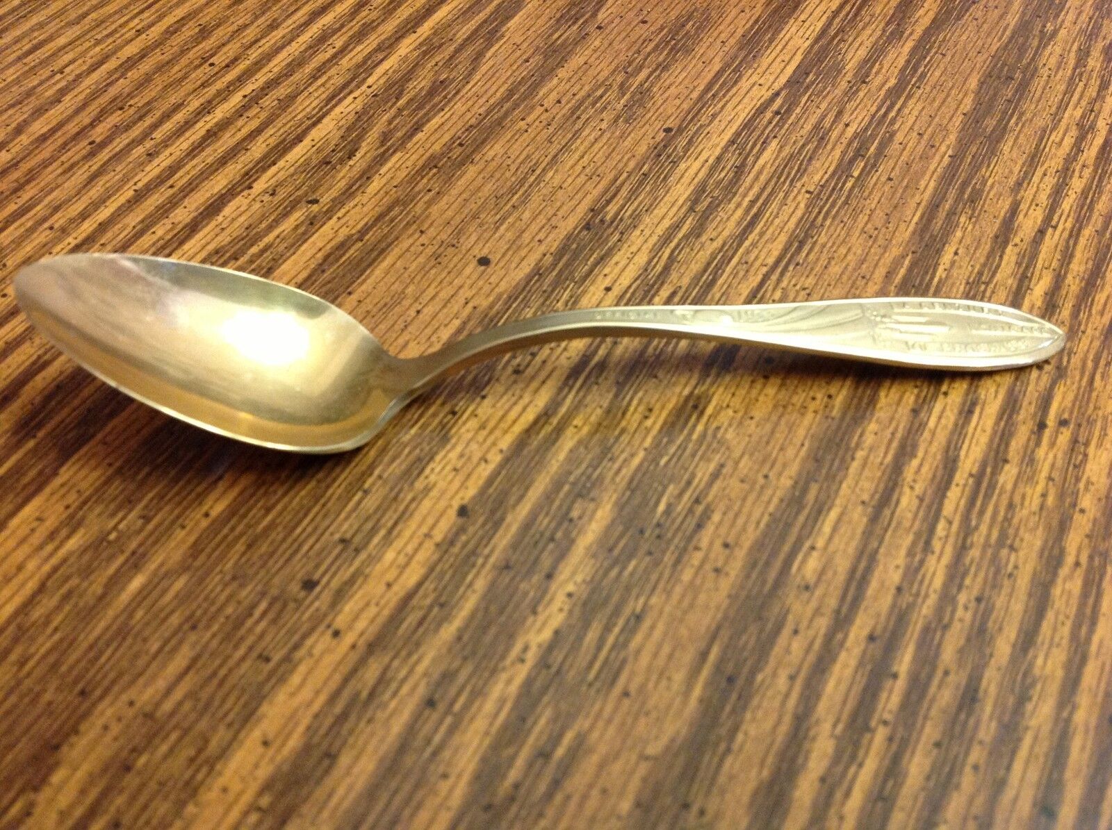 A Century Of Progress Chicago 1933 Worlds Fair Spoon Gold Color Official
