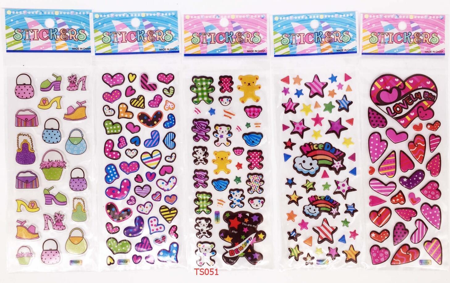 Hot 3D cartoon lover hearts Stereoscopic puffy Stickers-Lot Of 5 Kids gift B21
