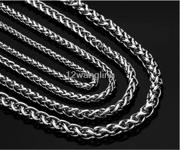 5mm Boys Mens Chain Stainless Steel Silver Tone Wheat Link Necklace 20inch Gift