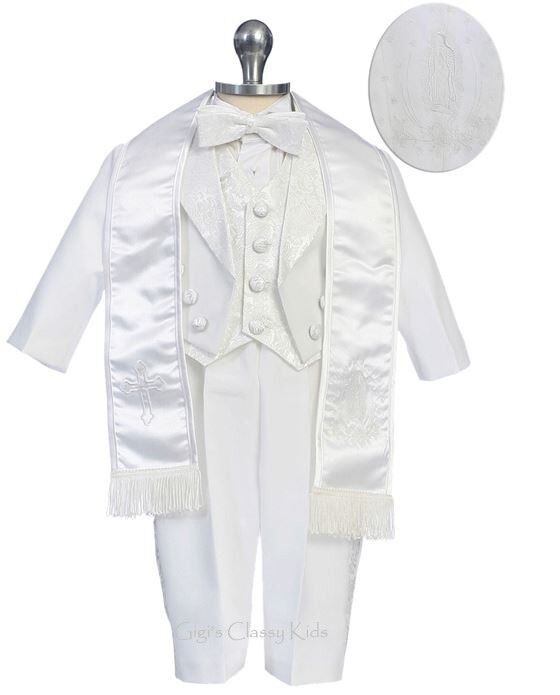 New Baby Toddler Boys White Baptism Suit Christening Outfit Virgin Mary 170F