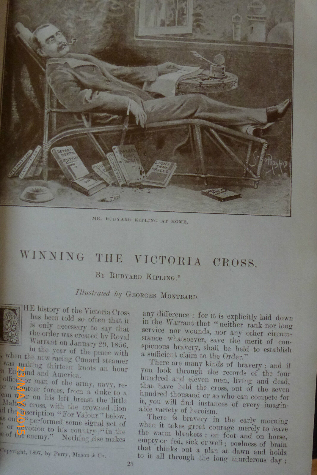 Winning Victoria Cross Medal Valour Rudyard Kipling Victorian Old Article 1897
