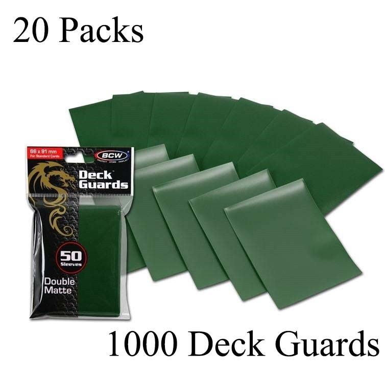 1000 Matte Green MTG BCW Deck Guards CCG Pokemon Gaming Card Sleeves 20 Pack New