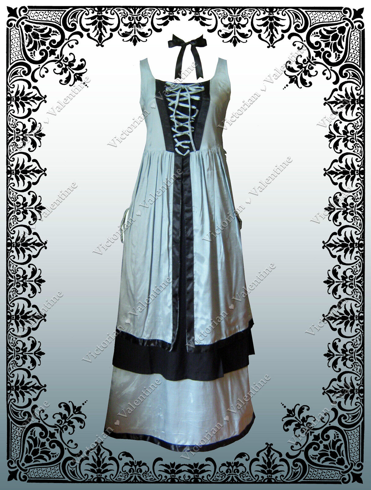 Victorian Civil War Steampunk Gothic Prom Long Dress Reenactment Fairytale L XL