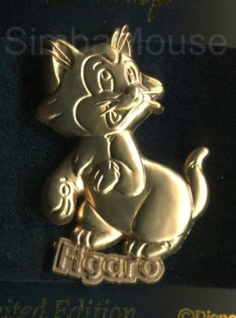 M&P 100 Relief Series LE 500 Pin - Figaro Goldtone Mickey & Pals Japan Gold Cat